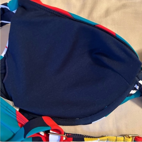 Cole Of California 2 Piece Bikini High Cut Bottom Twist Underwire Top Womens 14 - Picture 6 of 13